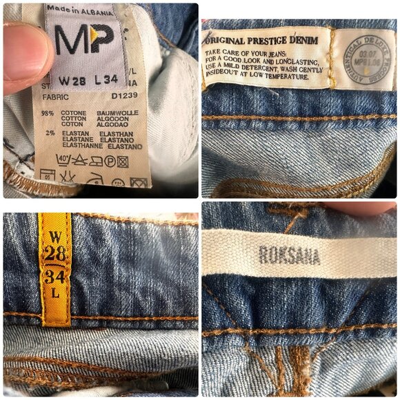 Meltin Pot Roksana Wide Leg Tailored Jeans Women 28 Blue Low Rise Y2K Bell Flare - Picture 3 of 16